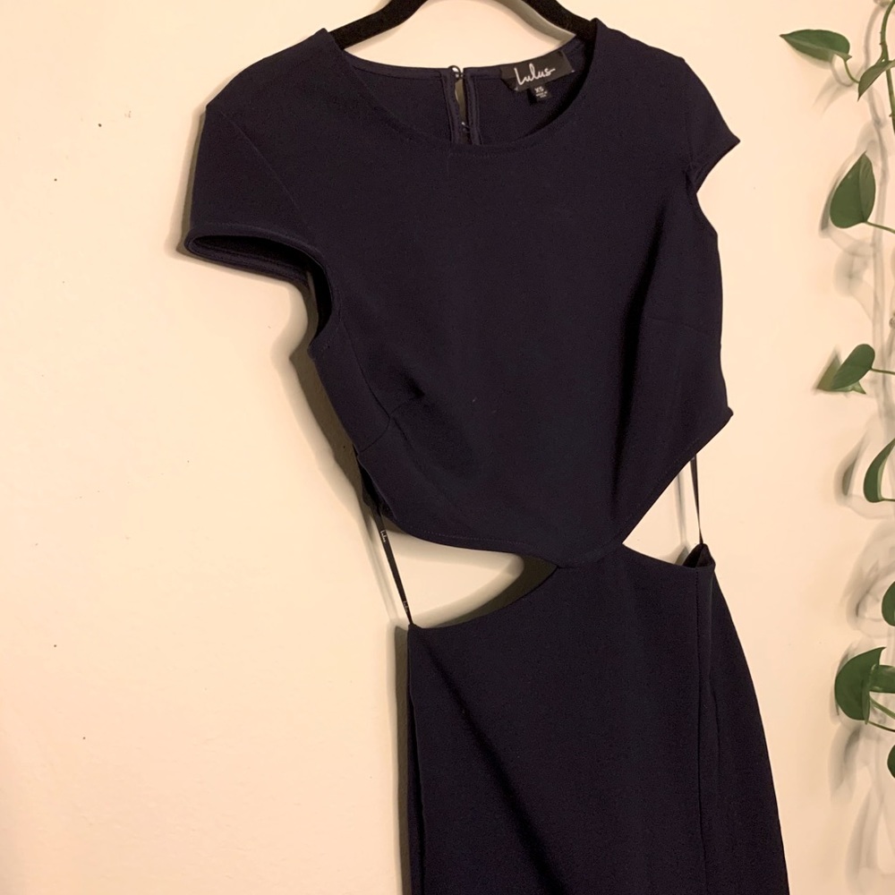 Lulus Navy Backless Maxi Dress